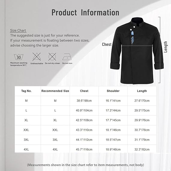 جاكيت شيف مطرز للمطاعم