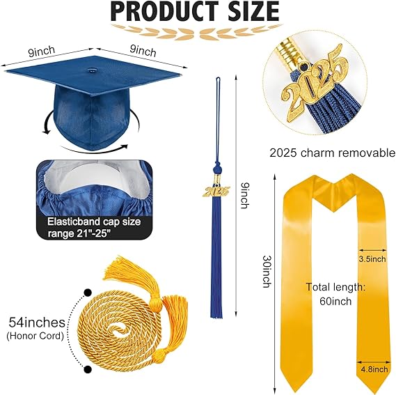 71aXzM7q7tL._AC_SX569_ طقم تخرج جامعي رداء، قبعة مع شال بالاسم